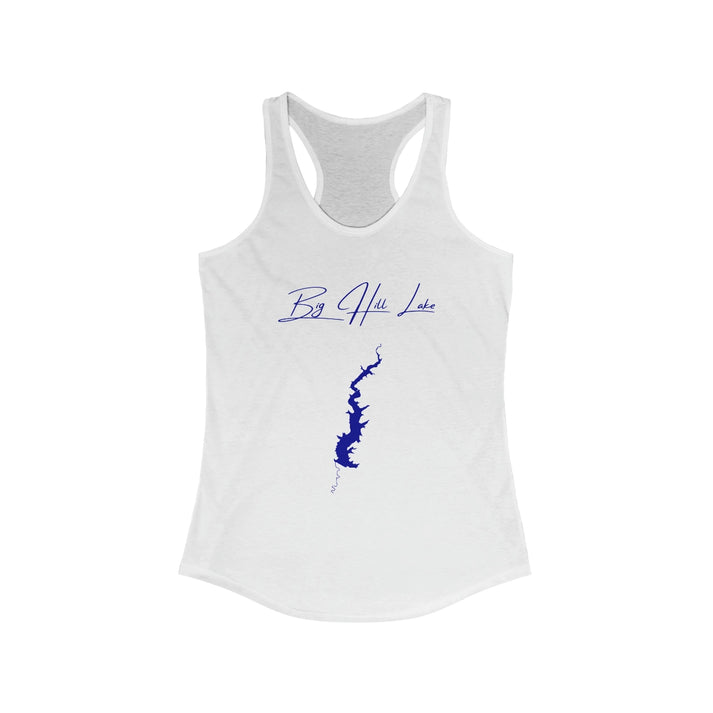 Kansas  Big  Hill  Lake  Racerback-Tank  front  position  view  from  front  solid  white.webp