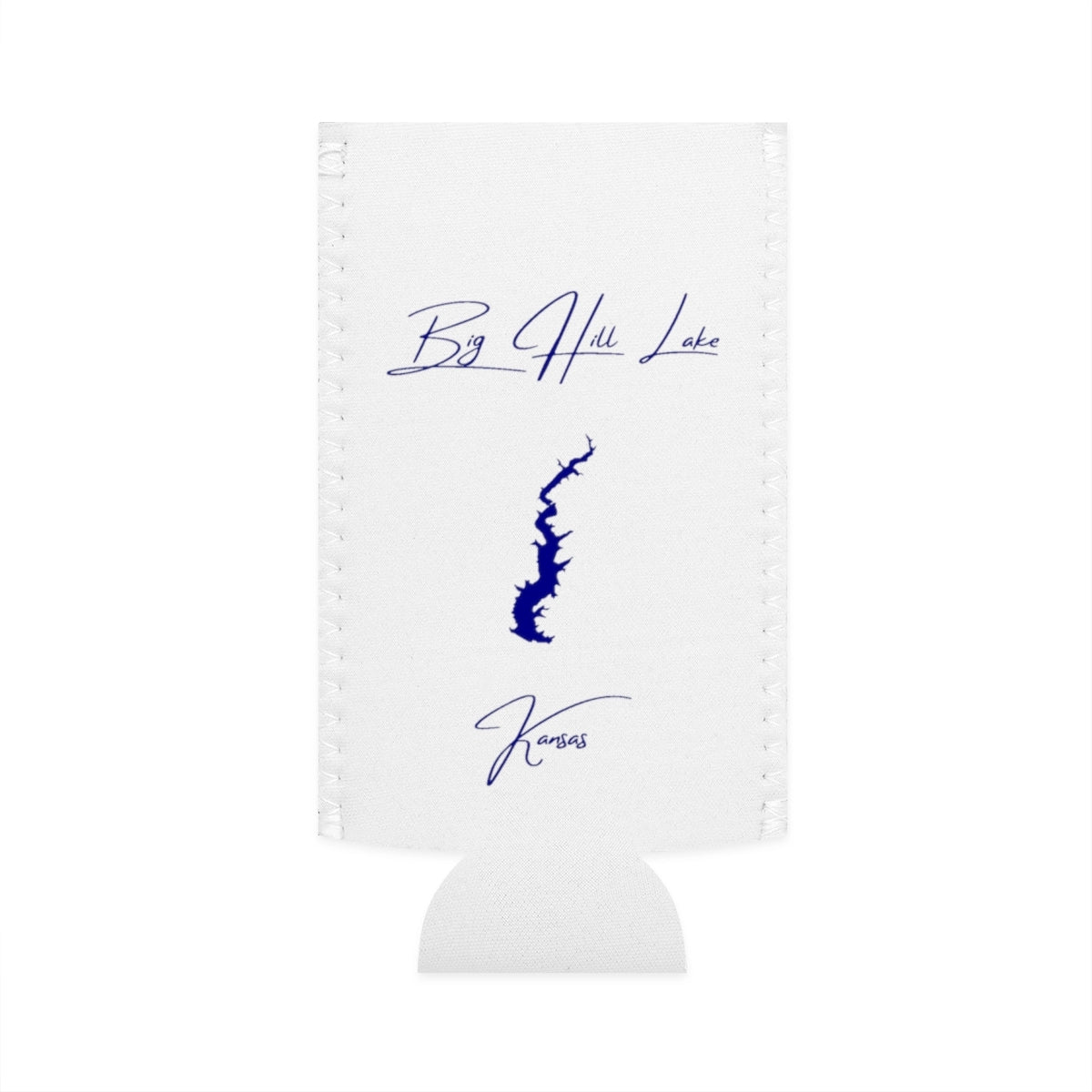 Kansas  Big  Hill  Lake  Slim  Can  Koozie  front  position  view  from  flat-front  white.webp