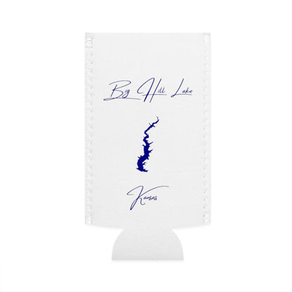 Kansas  Big  Hill  Lake  Slim  Can  Koozie  front  position  view  from  flat-front  white.webp