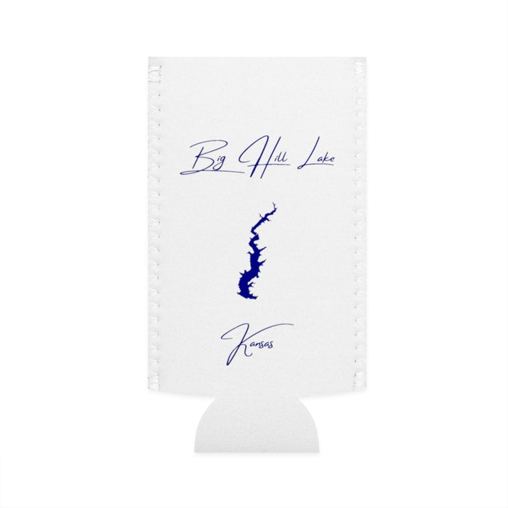 Kansas  Big  Hill  Lake  Slim  Can  Koozie  front  position  view  from  flat-front  white.webp