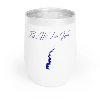 Kansas  Big  Hill  Lake  Wine  Tumbler  front  position  view  from  front  white.webp