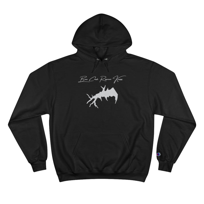 Kansas  Bone  Creek  Reservoir  Hoodie  front  position  view  from  front  black.webp