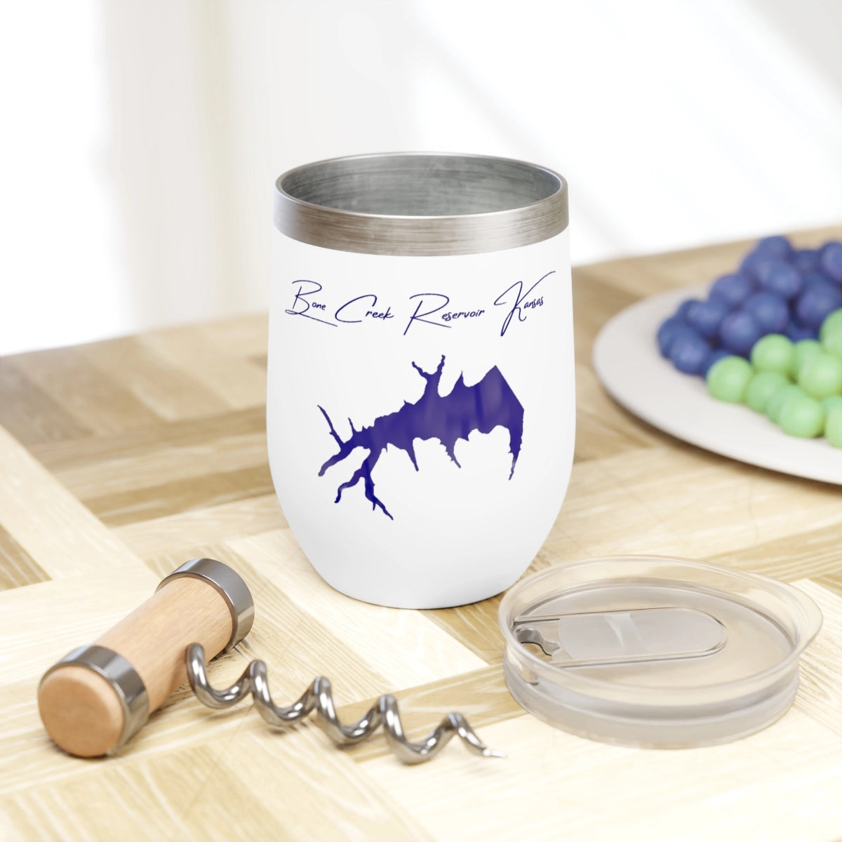 Kansas  Bone  Creek  Reservoir  Wine  Tumbler  other  position  view  from  context  white.webp