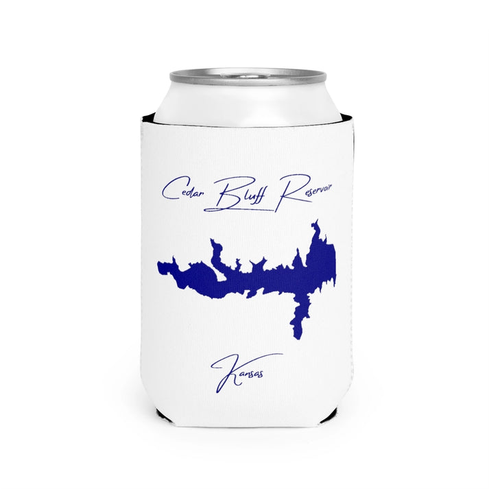 Kansas  Cedar  Bluff  Reservoir  Can  Koozie  front  position  view  from  front-2  white.webp
