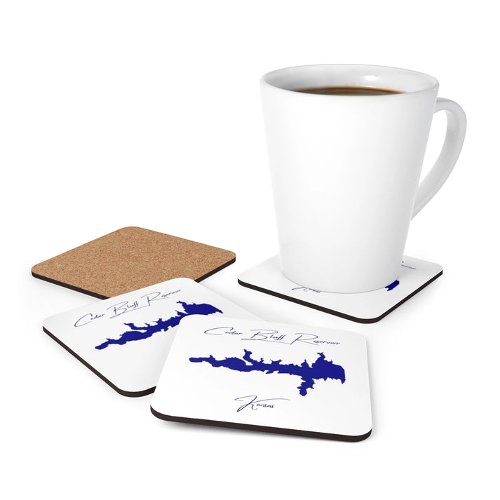 Kansas  Cedar  Bluff  Reservoir  Coaster  Set  front  position  view  from  context-1  3.75  x  3.75.webp