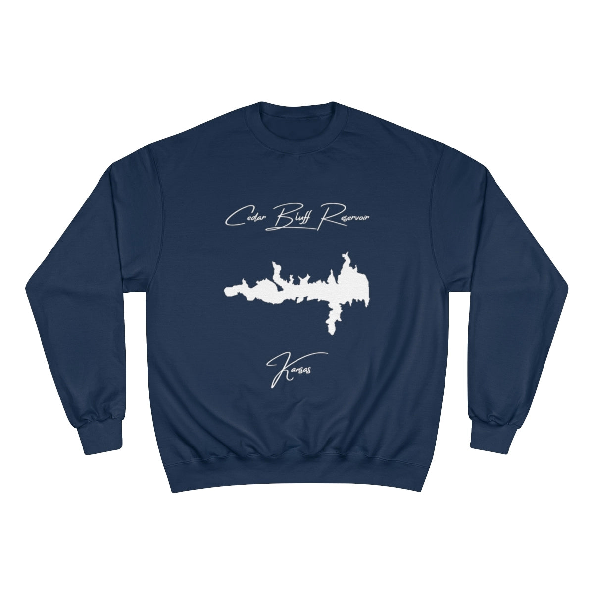 Kansas  Cedar  Bluff  Reservoir  Sweatshirt  front  position  view  from  front  navy.webp