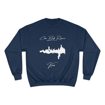 Kansas  Cedar  Bluff  Reservoir  Sweatshirt  front  position  view  from  front  navy.webp