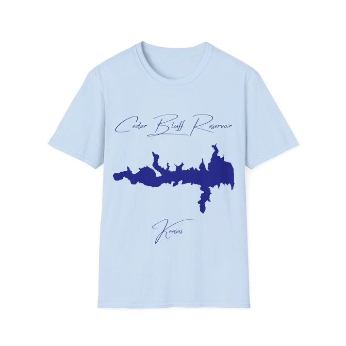 Kansas  Cedar  Bluff  Reservoir  T-shirt  front  position  view  from  front  light  blue.webp