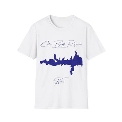 Kansas  Cedar  Bluff  Reservoir  T-shirt  front  position  view  from  front  white.webp