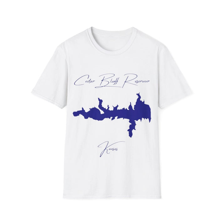 Kansas  Cedar  Bluff  Reservoir  T-shirt  front  position  view  from  front  white.webp