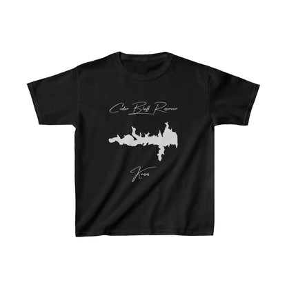 Kansas  Cedar  Bluff  Reservoir  Youth  T-shirt  front  position  view  from  front  black.webp