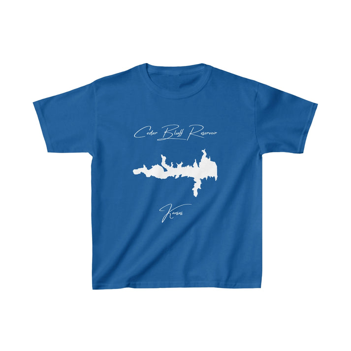 Kansas  Cedar  Bluff  Reservoir  Youth  T-shirt  front  position  view  from  front  royal.webp