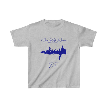Kansas  Cedar  Bluff  Reservoir  Youth  T-shirt  front  position  view  from  front  sport  grey.webp