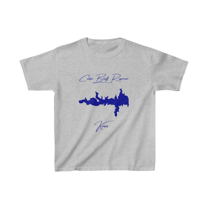 Kansas  Cedar  Bluff  Reservoir  Youth  T-shirt  front  position  view  from  front  sport  grey.webp