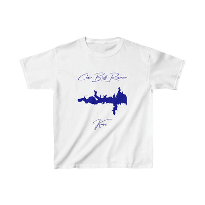 Kansas  Cedar  Bluff  Reservoir  Youth  T-shirt  front  position  view  from  front  white.webp