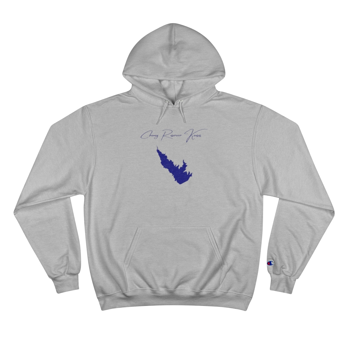 Kansas  Cheney  Reservoir  Hoodie  front  position  view  from  front  light  steel.webp