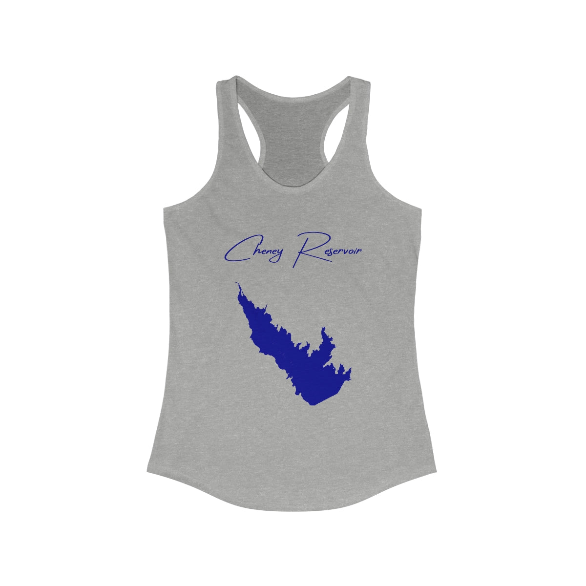 Kansas  Cheney  Reservoir  Racerback-Tank  front  position  view  from  front  heather  grey.webp
