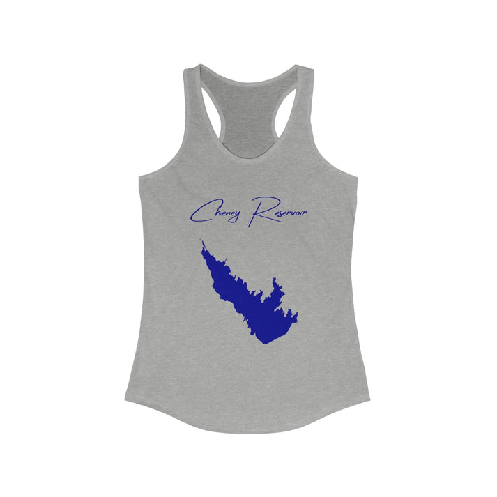 Kansas  Cheney  Reservoir  Racerback-Tank  front  position  view  from  front  heather  grey.webp