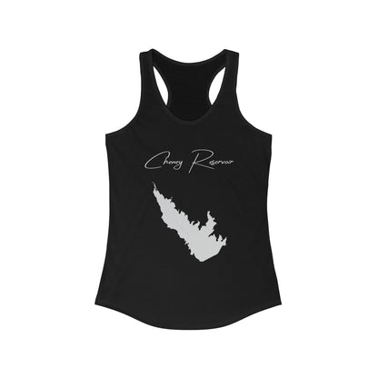 Kansas  Cheney  Reservoir  Racerback-Tank  front  position  view  from  front  solid  black.webp