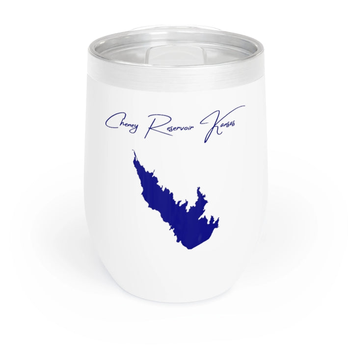 Kansas  Cheney  Reservoir  Wine  Tumbler  front  position  view  from  front  white.webp
