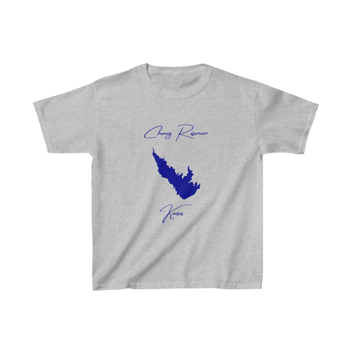 Kansas  Cheney  Reservoir  Youth  T-shirt  front  position  view  from  front  sport  grey.webp