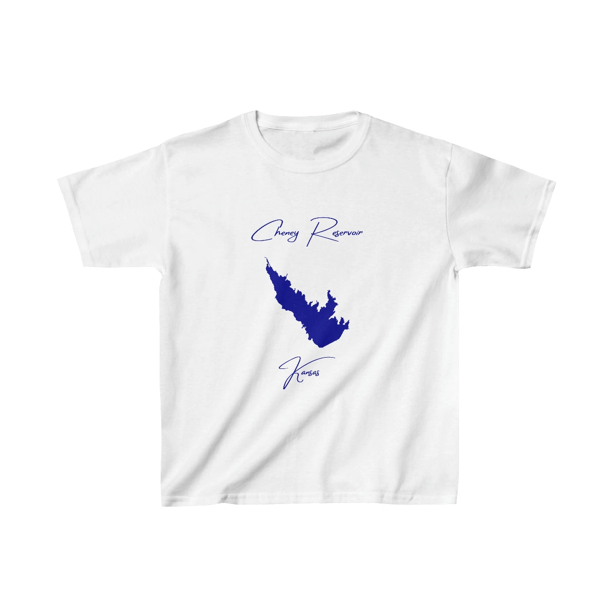 Kansas  Cheney  Reservoir  Youth  T-shirt  front  position  view  from  front  white.webp