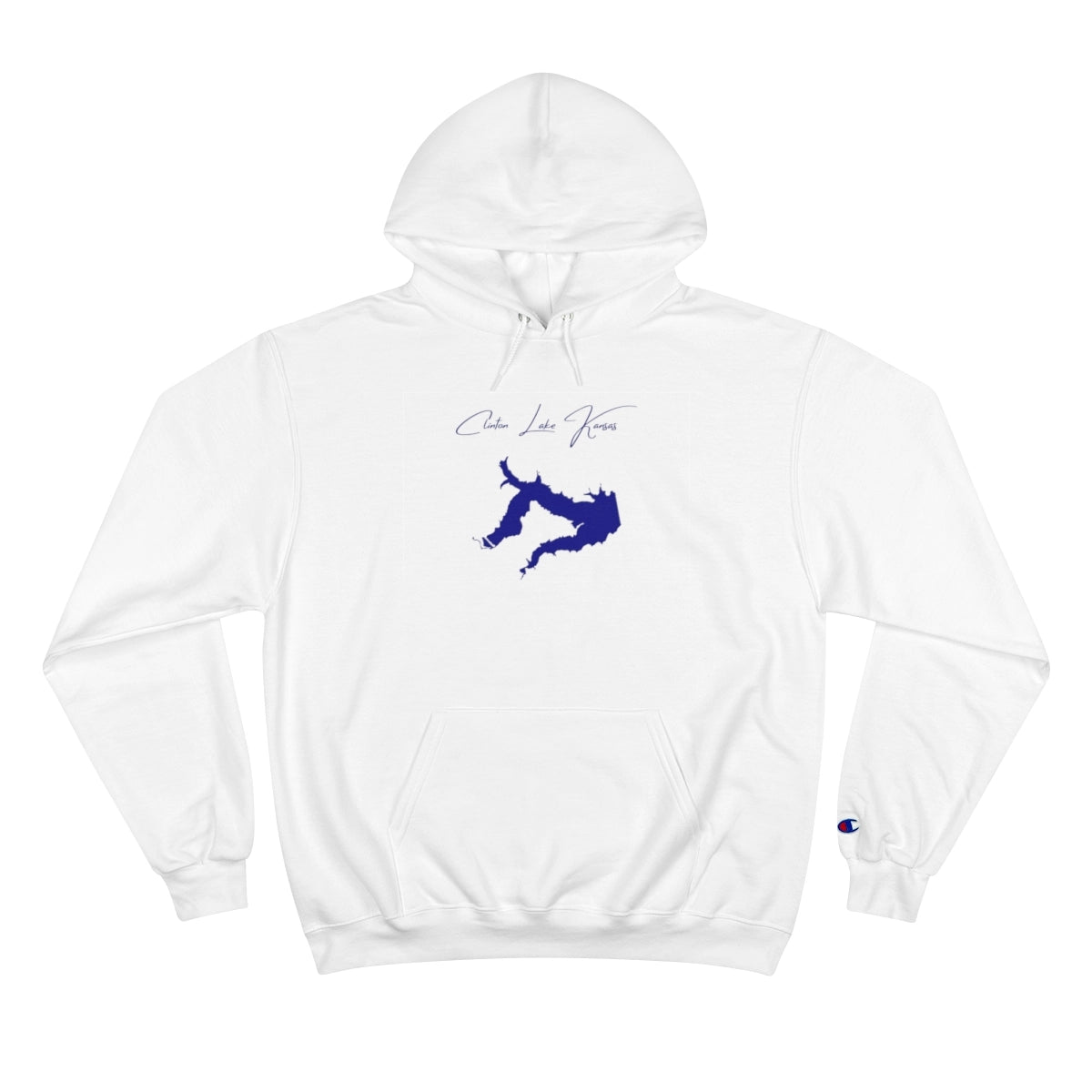 Kansas  Clinton  Lake  Hoodie  front  position  view  from  front  white.webp