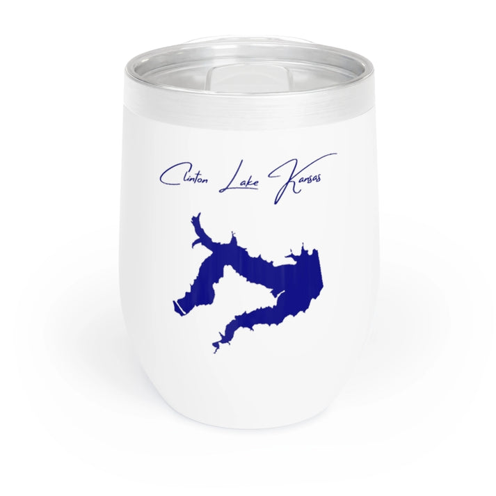 Kansas  Clinton  Lake  Wine  Tumbler  front  position  view  from  front  white.webp