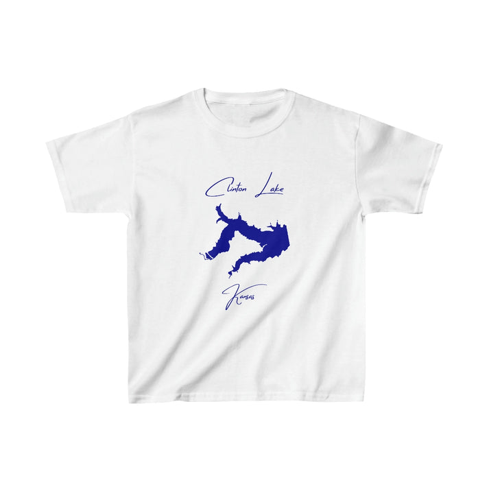 Kansas  Clinton  Lake  Youth  T-shirt  front  position  view  from  front  white.webp