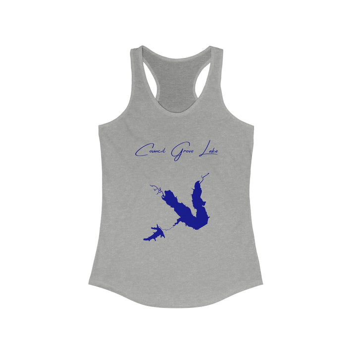 Kansas  Council  Grove  Lake  Racerback-Tank  front  position  view  from  front  heather  grey.webp