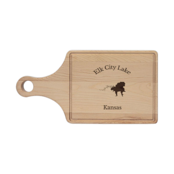 Kansas  Elk  City  Lake  Engraved  Cutting  Board  front  position  view  from  front  maple.webp