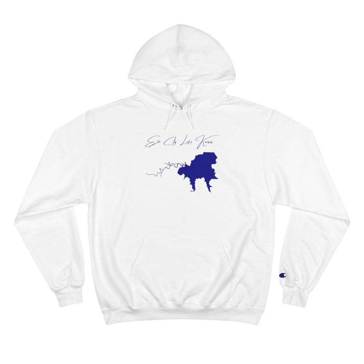 Kansas  Elk  City  Lake  Hoodie  front  position  view  from  front  white.webp