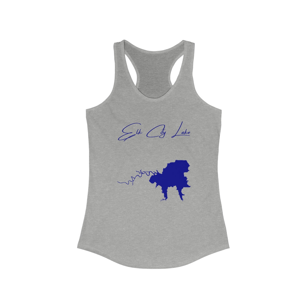 Kansas  Elk  City  Lake  Racerback-Tank  front  position  view  from  front  heather  grey.webp