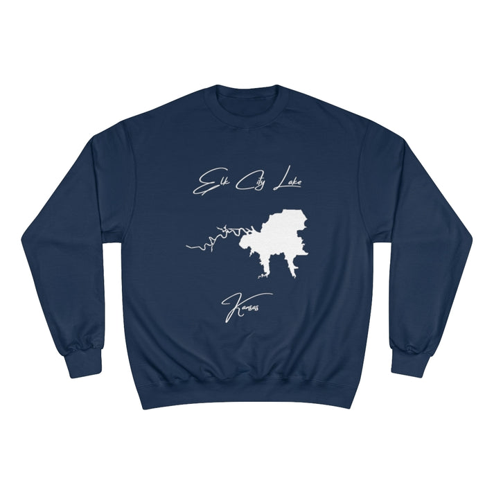 Kansas  Elk  City  Lake  Sweatshirt  front  position  view  from  front  navy.webp