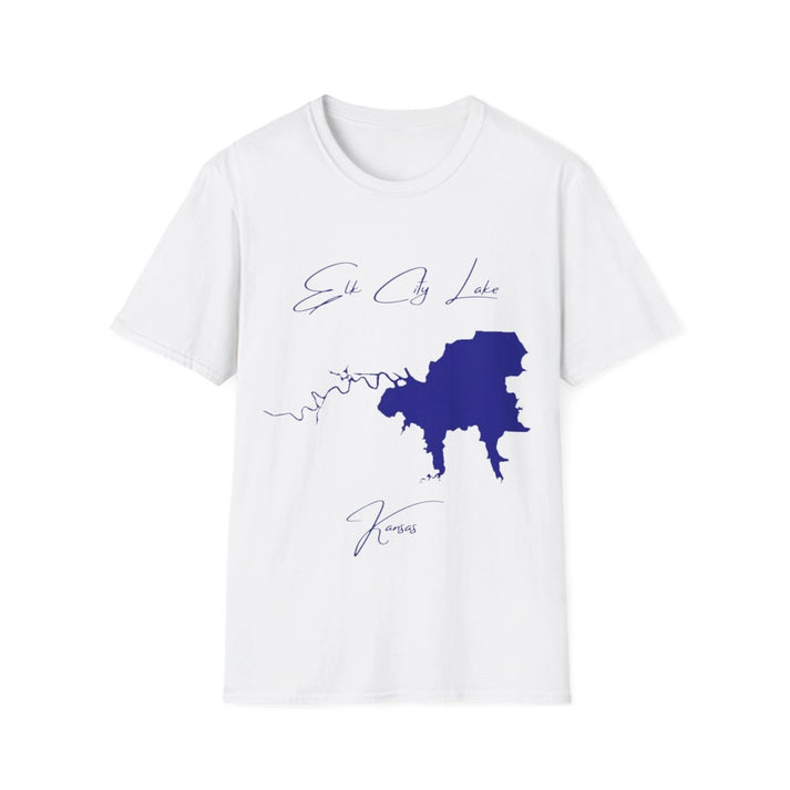 Kansas  Elk  City  Lake  T-shirt  front  position  view  from  front  white.webp
