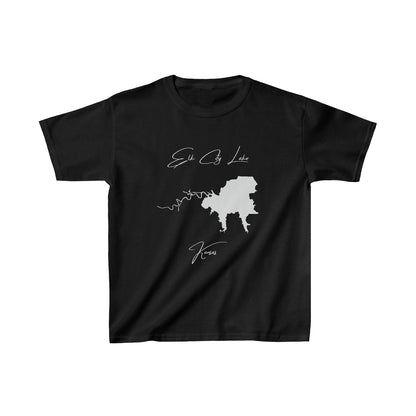 Kansas  Elk  City  Lake  Youth  T-shirt  front  position  view  from  front  black.webp