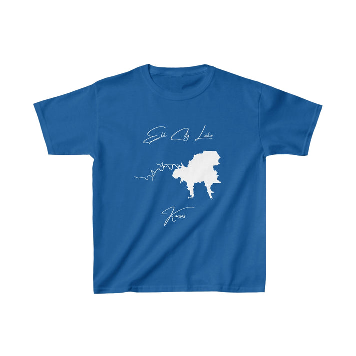 Kansas  Elk  City  Lake  Youth  T-shirt  front  position  view  from  front  royal.webp
