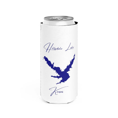Kansas  Hillsdale  Lake  Slim  Can  Koozie  front  position  view  from  front  white.webp