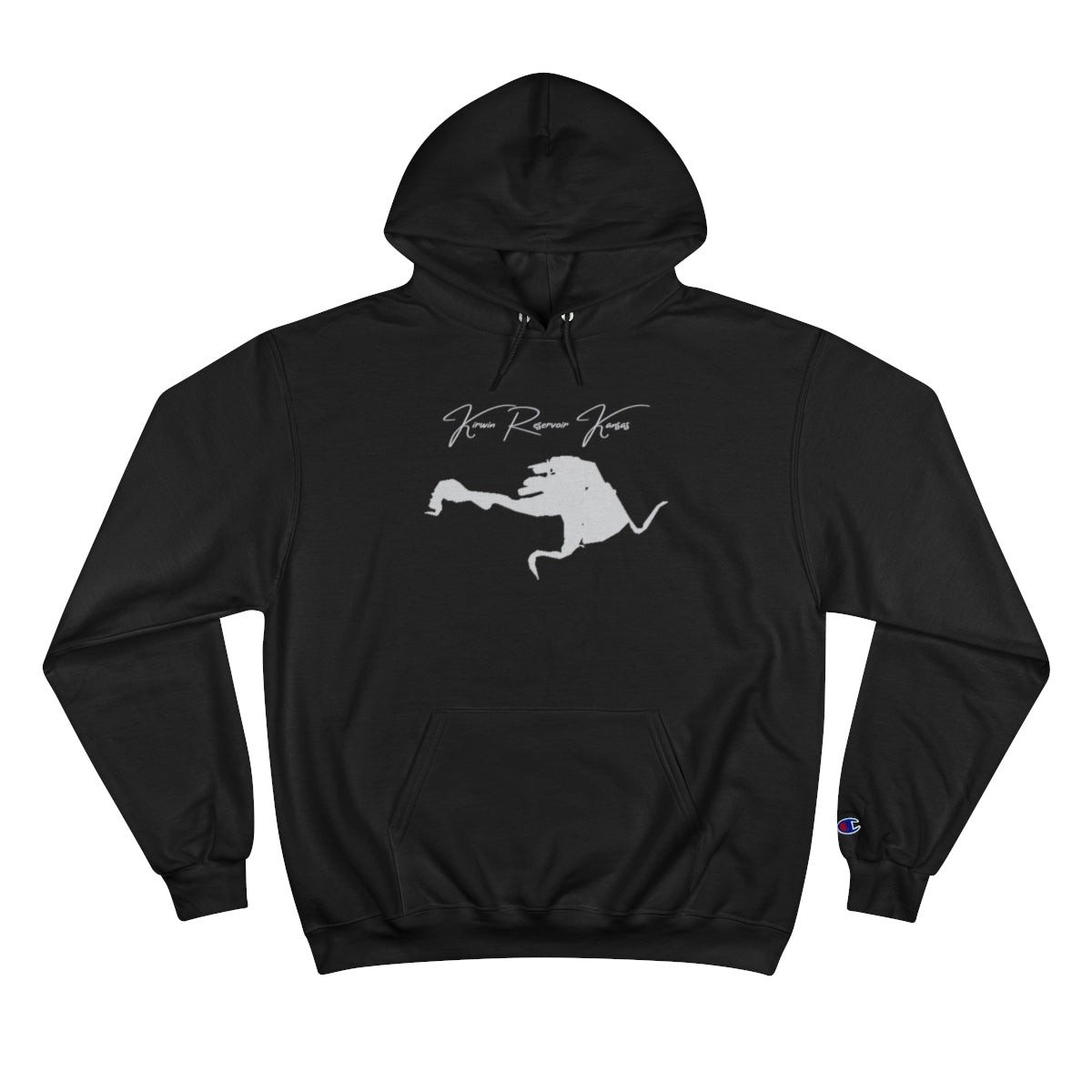 Kansas  Kirwin  Reservoir  Hoodie  front  position  view  from  front  black.webp