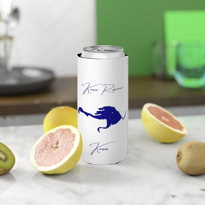 Kansas  Kirwin  Reservoir  Slim  Can  Koozie  front  position  view  from  context-2  white.webp