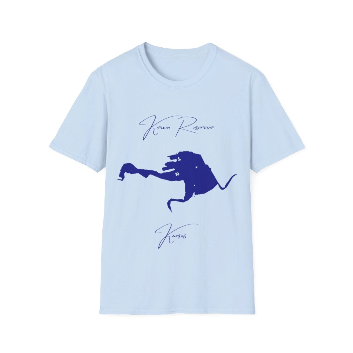 Kansas  Kirwin  Reservoir  T-shirt  front  position  view  from  front  light  blue.webp