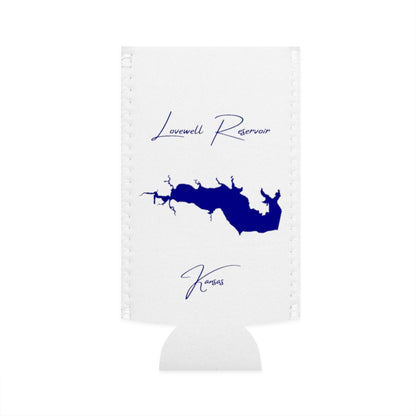 Kansas  Lovewell  Reservoir  Slim  Can  Koozie  front  position  view  from  flat-front  white.webp