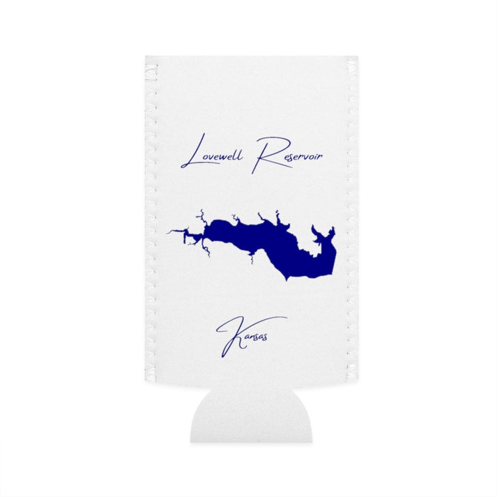 Kansas  Lovewell  Reservoir  Slim  Can  Koozie  front  position  view  from  flat-front  white.webp