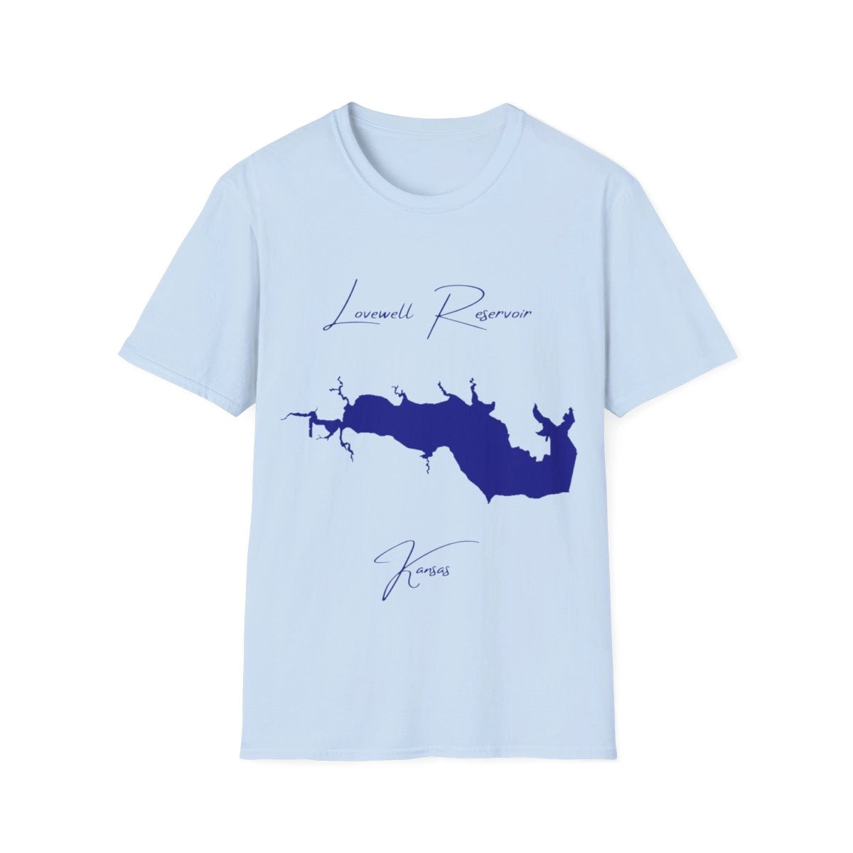 Kansas  Lovewell  Reservoir  T-shirt  front  position  view  from  front  light  blue.webp