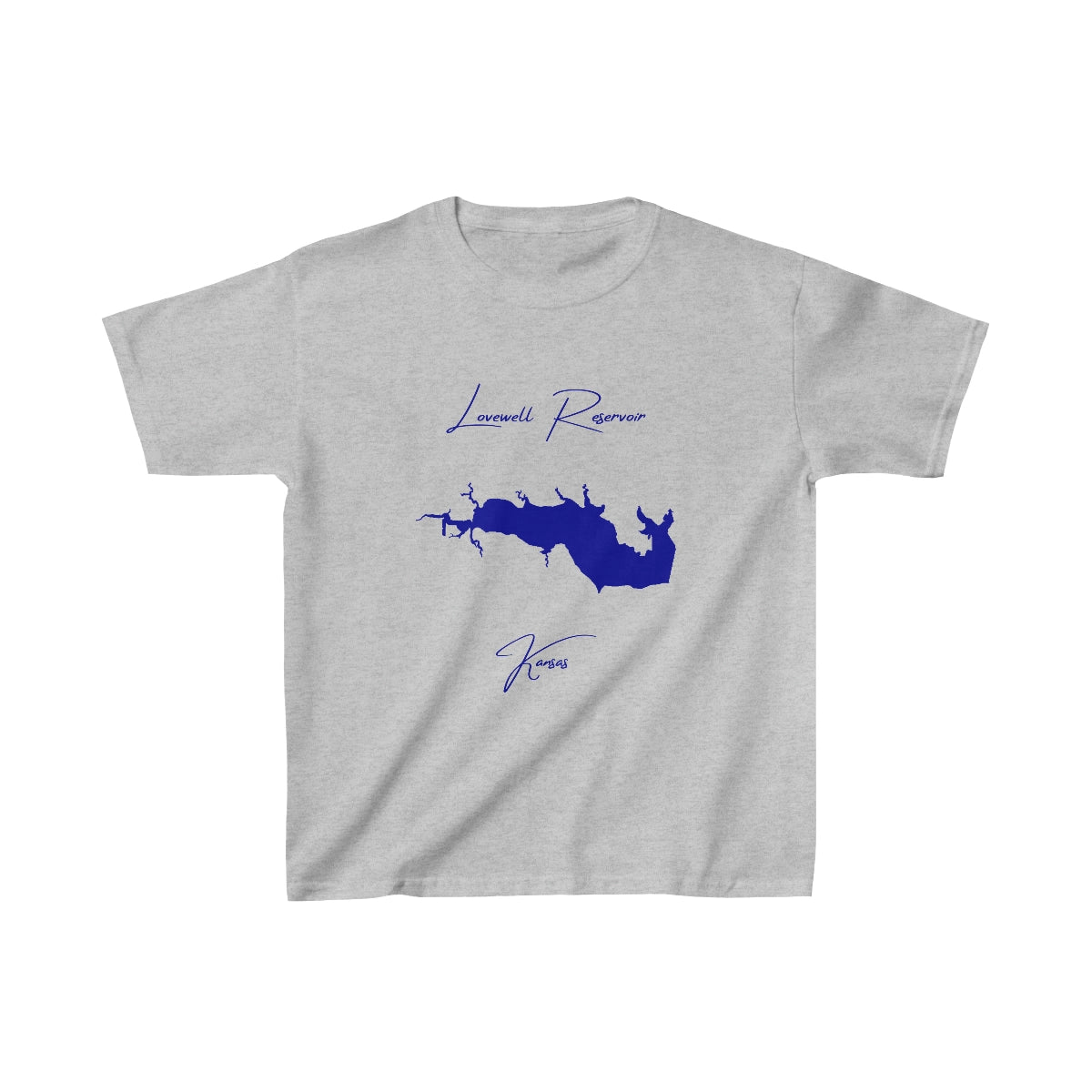 Kansas  Lovewell  Reservoir  Youth  T-shirt  front  position  view  from  front  sport  grey.webp