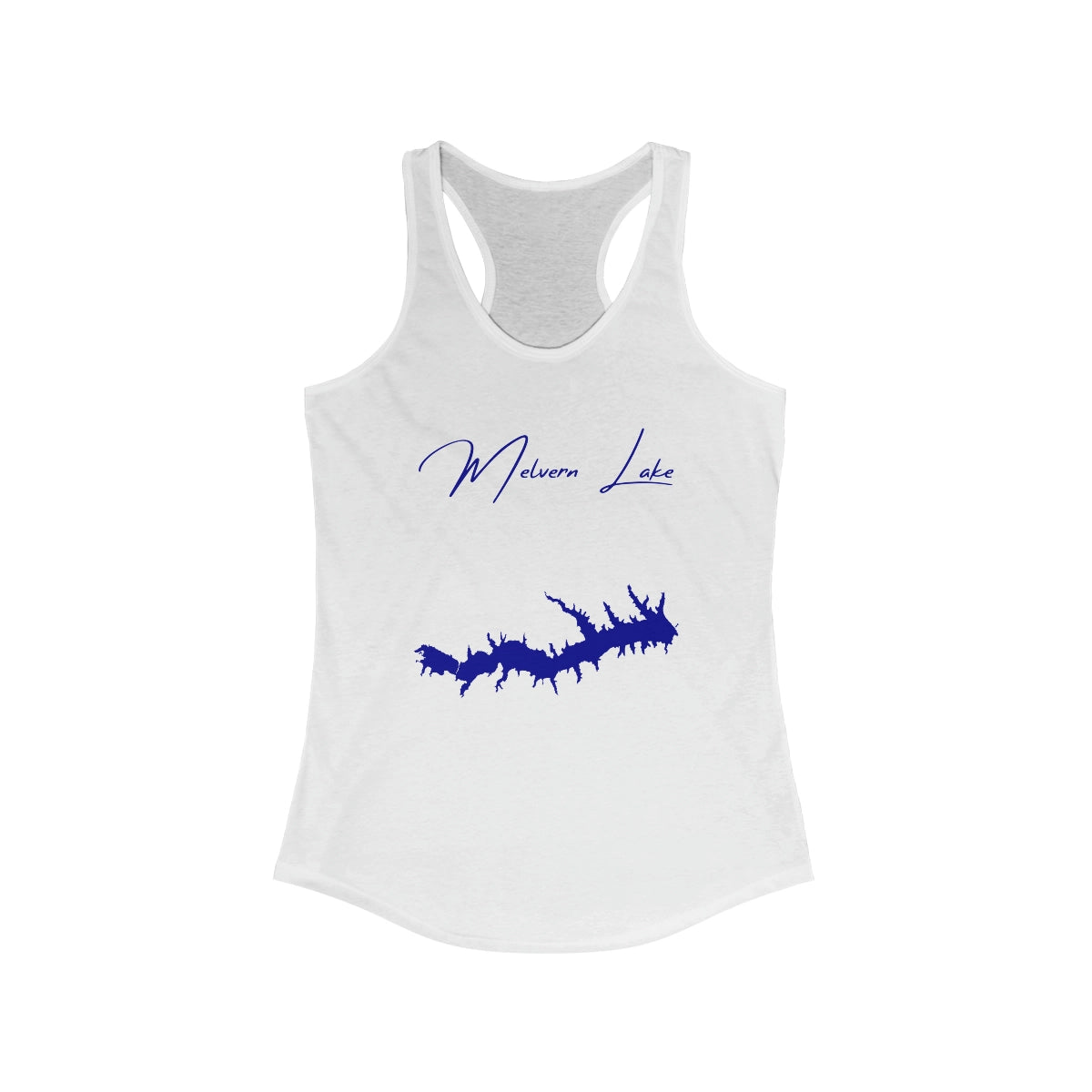 Kansas  Melvern  Lake  Racerback-Tank  front  position  view  from  front  solid  white.webp