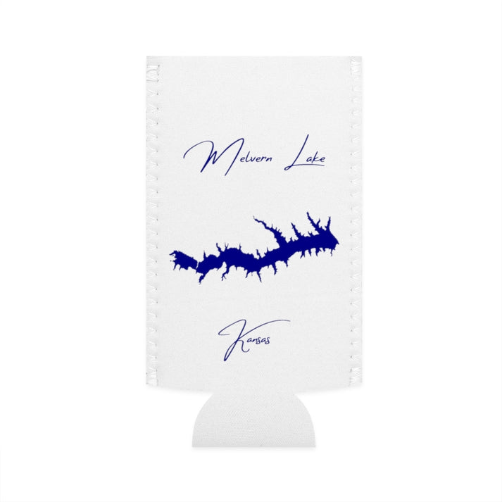 Kansas  Melvern  Lake  Slim  Can  Koozie  front  position  view  from  flat-front  white.webp
