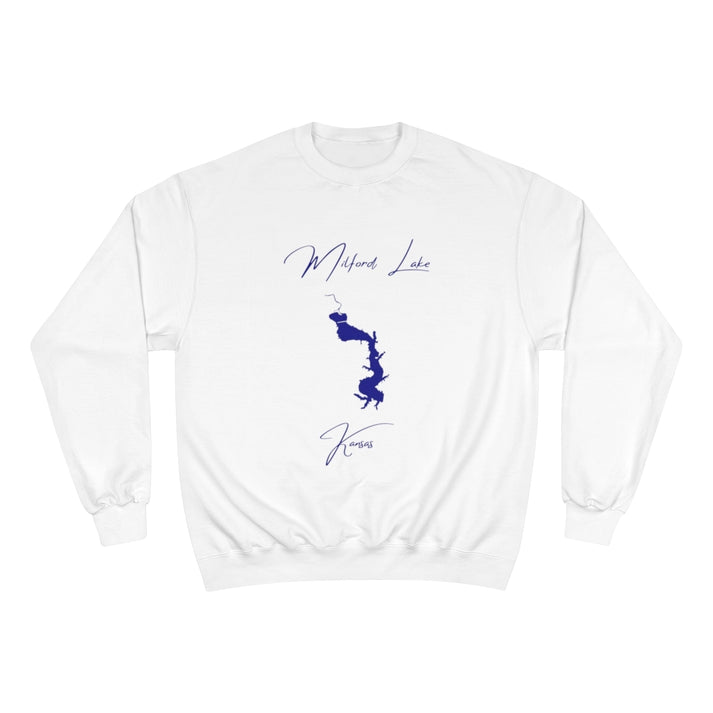 Kansas  Milford  Lake  Sweatshirt  front  position  view  from  front  white.webp
