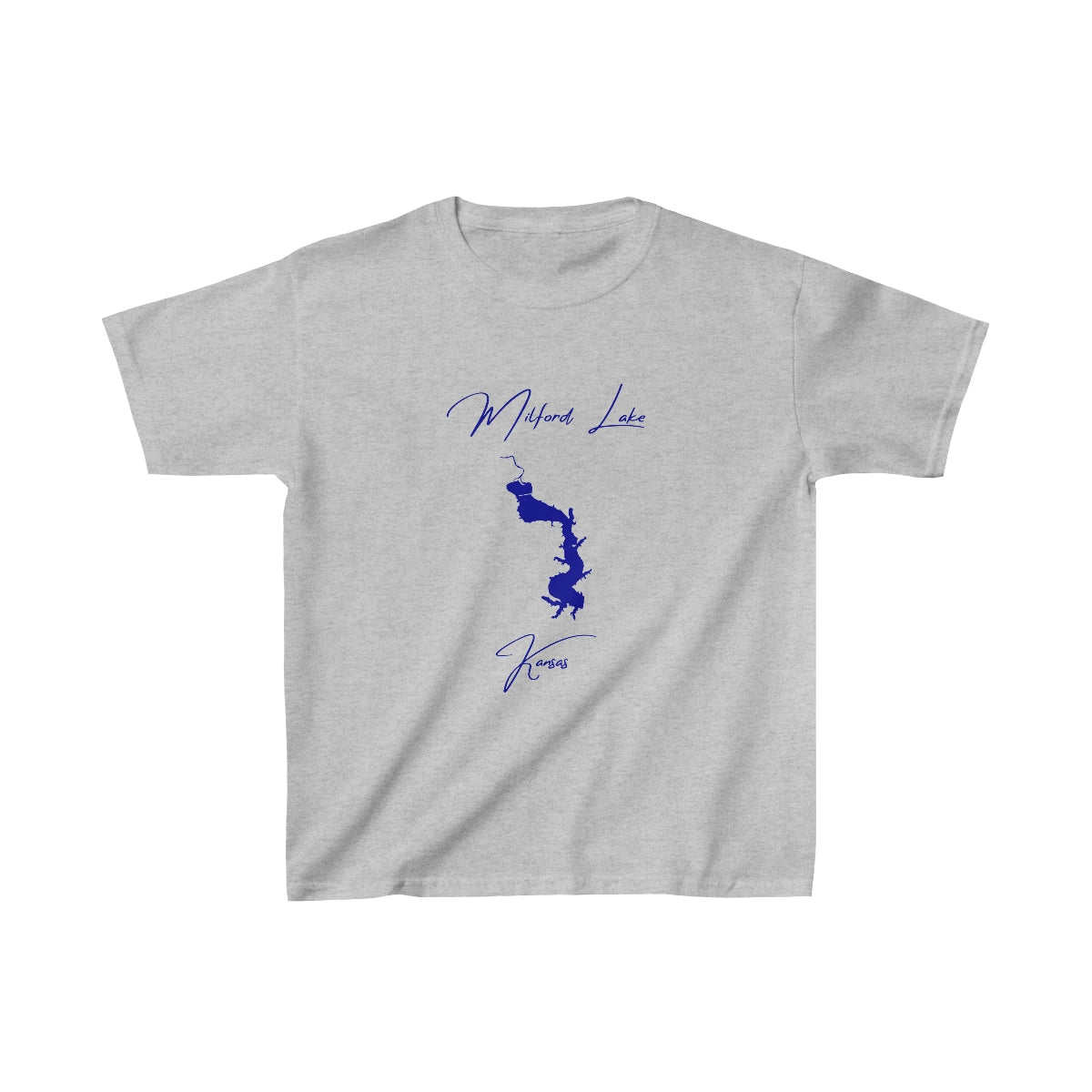 Kansas  Milford  Lake  Youth  T-shirt  front  position  view  from  front  sport  grey.webp