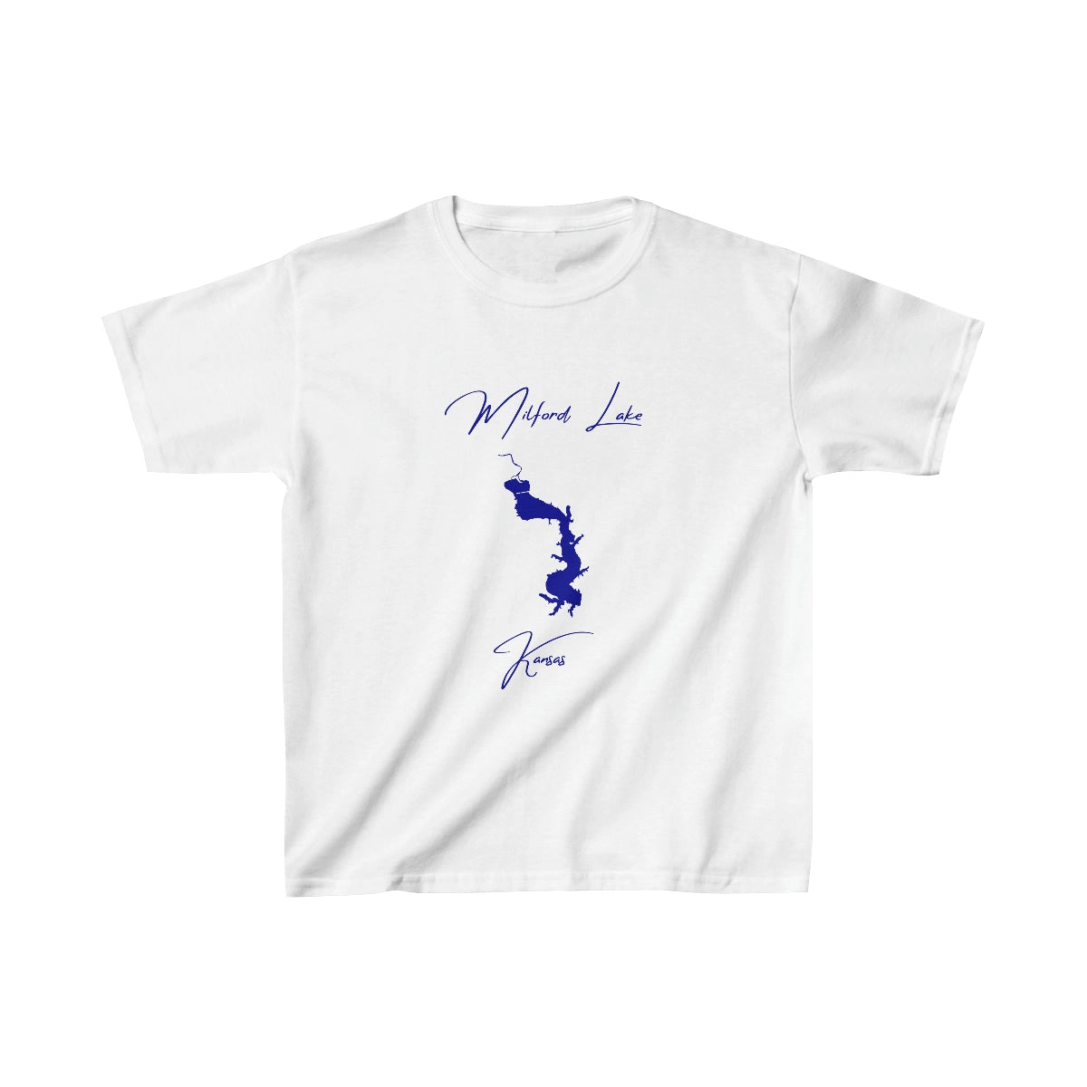 Kansas  Milford  Lake  Youth  T-shirt  front  position  view  from  front  white.webp